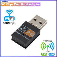 อะแดปเตอร์ Wifi Usb 600Mbps 2.4Ghz 5Ghz Wifi สายอากาศคู่วงรับ802.11b /N/g/ac ไร้สายขนาดเล็กรับการ์ดเน็ตเวิร์ก