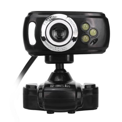 【⊕Good quality⊕】 jhwvulk A2กล้องเว็บแคม Led เว็บแคม Usb 360องศาไมโครโฟนติดกล้องสำหรับ Youtube คอมพิวเตอร์ Pc Lapnotebook กล้องสีดำ