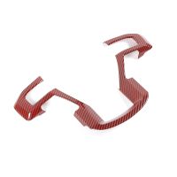 Car Steering Wheel Moulding Cover Trim ABS Interior Accessories for Ford F150 2015-2020 (Red Carbon Fiber)