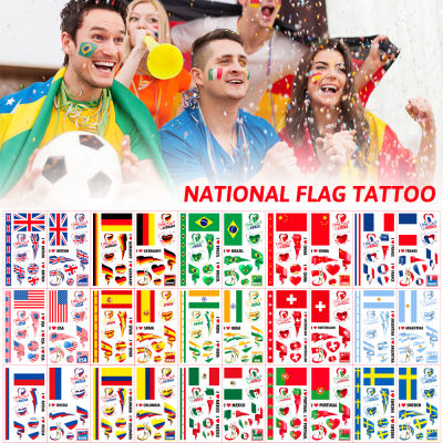 MUS Sports Games Temporary Tattoo Flags Decals For Fans World Cups Decoration
