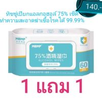 PU ผ้าเช็ดทำความสะอาด ***พร้อมส่ง***  ทิชชู่​เปียก​แอลกอฮอล์​ 75​% ทิชชู่เปียก กระดาษทิชชู่เปียก กระดาษเปียก