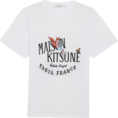 Maison Kitsune2022ฤดูใบไม้ผลิและฤดูร้อนผลิตภัณฑ์ใหม่ช่วงบ่ายฟ็อกซ์แคปซูลชุดผ้าฝ้ายผู้ชายเสื้อยืดสบายๆ