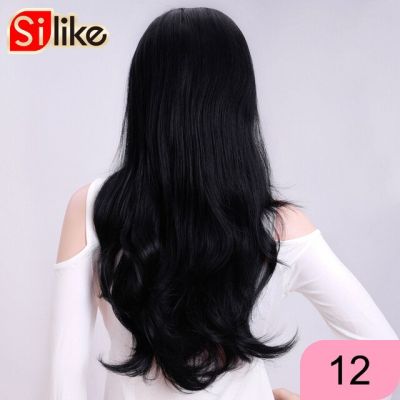 Silike ส่วนต่อขยายผมปลอมยาวผมหยิก3/4วิกผมครึ่งศรีษะสำหรับผู้หญิงผมหยิกสีบลอนด์อมวิกผมแบบไม่มีหมวกคลุมต่อกิ๊ฟหนีบผมสำหรับผู้หญิง210กรัม