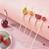 Bamboo skewers Cocktail picks Fruit fork toothpick Aperitif accessories Wedding buffet Fondue chocolate Picnic tableware