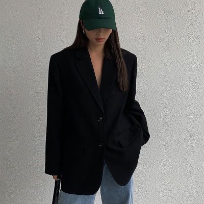 Suit Blazer  New Fashion Solid Color Lapel Blazer Women Elegant Vintage Casual Loose Temperament Coat Tide Jacket Women Goth