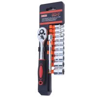 Complete 12-Piece Ratchet Wrench and Socket Set for Quick and Easy Repairs