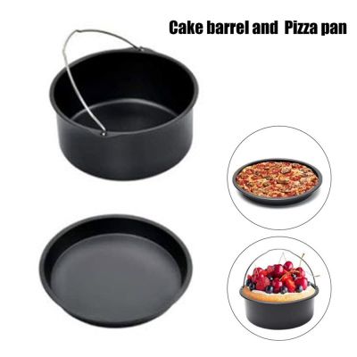 6 7 8 Inch Air Fryer Cake Pan Nonstick Pizza Pan Carbon Steel Round Cake Tins With Handle Bakeware Mold Air Fryer Accessories