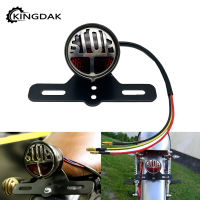 Motorcycle Round Stop Vintage License Plate Mount Tail Indicator Lamp ke Light For Harley Bobber Chopper Custom For Honda