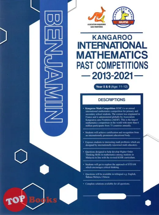 Topbooks Sap Kangaroo International Mathematics Past Competitions Benjamin Year 5 6 Age 11 12 2013 2021 Lazada