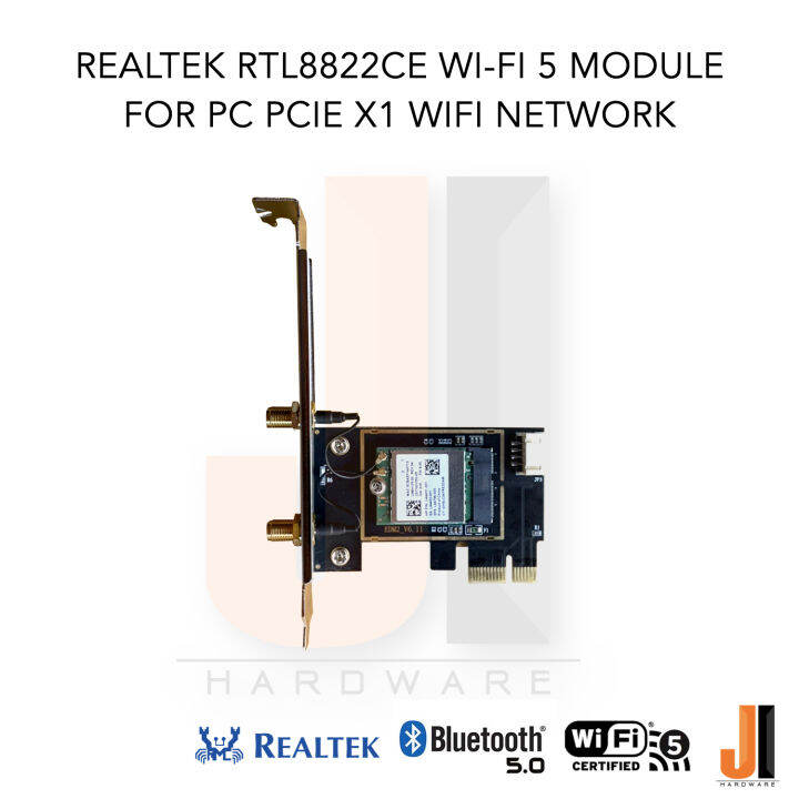 realtek-rtl8822ce-wi-fi-5-module-card-pcie-x1-for-pc-wifi-network-wireless-lan-bluetooth-v-5-0-dual-band-2-4ghz-speed-1-2-gbps-ของใหม่มีการรับประกัน