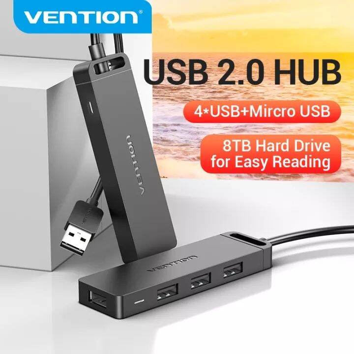 Vention USB Port HUB 2.0 Multi 4 USB Adapter with Micro Charge Power