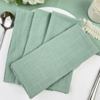 Sage Green Factory Wholesale Serving Cloth Napkins Cotton Fabric Serviette Gauze Table Towels Set for Wedding Decoration Easter