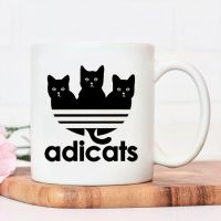 Womens Cute Style Adicats Cat Graphic Print Mugs Friends Birthday Gift Ceramic Mugs Coffee Cups Water Cup Big Juice Mugs