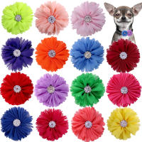 50pcs Dog Accessories Dog Flower Collar Small Dog Cat Bow Tie Collar Charms Flower Removable Dog Bowties Fashion Supplies