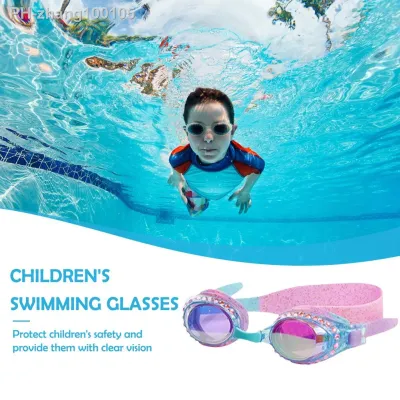 Children Swimming Goggles Anti Fog Cute Swim Goggles Waterproof Antiskid One Size Elastic Soft Adjustable for Underwater Sports