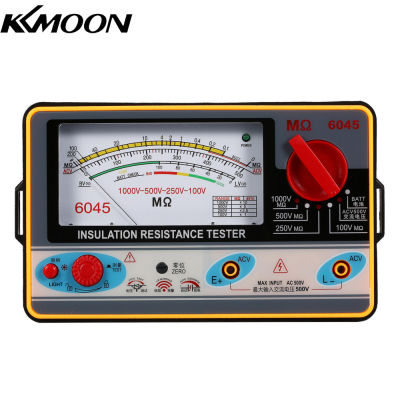 KKmoon เครื่องวัดเครื่องทดสอบกระแสไฟฟ้าเครื่องวัดความต้านทานฉนวน,ดิจิตอลโอห์มมิเตอร์0-2000MΩ 100V/250V/500V/1000V อุปกรณ์วัด V ที่มีความแม่นยำสูง