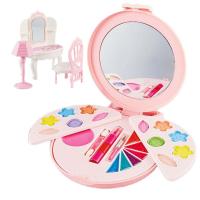 Kids Makeup Kit for Girl Round Makeup Palette with Mirror Girls Beauty Cosmetic Pretend Play Toys for Christmas Birthday Cosplay New Year Easter Gifts for sale