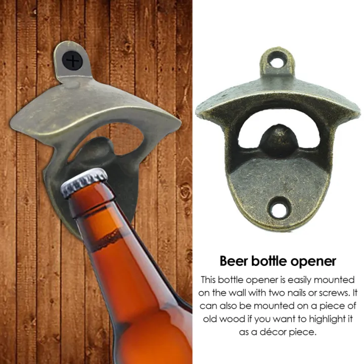 【100 Original】3PCS Wall Mounted Bottle Opener Vintage Beer Bottle