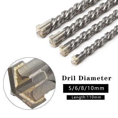 Diameter 6/8/10mm Length 11cm Concrete Drill Bit Double Groove SDS Plus Slot Head Tool Steel Crosshead Twisted Spiral Drill