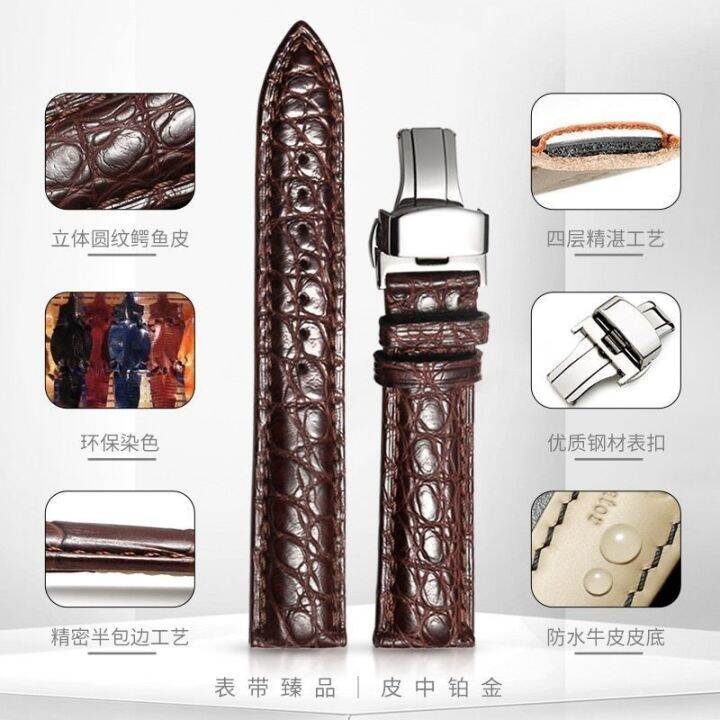 original-top-layer-crocodile-leather-belt-round-grain-strap-men-and-women-butterfly-buckle-pin-watch-chain-mens-high-end