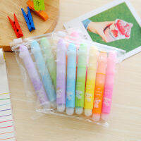 【▼Hot Sales▼】 zangduan414043703 6ชิ้น/ชุดปากกาเน้นข้อความพิมพ์ลายน่ารัก6สี Kawaii ปากกาสำนักงานเครื่องเขียน