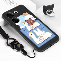 เคส Hpcase สำหรับ Tecno Camon 20 Tecno Camon 20 Pro สายคล้องแหวนใส่นิ้ว S23สุนัขแมวน่ารักหมีตุ่นปากเป็ดเคสเด็กผู้หญิงลวดลายสัตว์น่ารักกันกระแทกฝาหลังซิลิโคนนิ่มโทรศัพท์ป้องกัน TPU