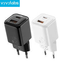 Vyvylabs ที่ชาร์จเครื่องชาร์จ USB ที่ชาร์จไฟรวดเร็ว USB QC4.0 PD3.0 35W USB แบบพกพาคู่พอร์ตที่ชาร์จแบตเตอรี่โทรศัพท์ปลั๊ก EU/US สำหรับ IP 14 13 Pro Max Mini 8 Plus