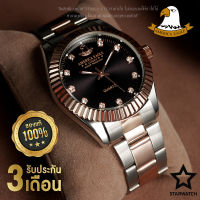 AMERICA EAGLE นาฬิกาข้อมือสุภาพบุรุษ สายสแตนเลส รุ่น SW8002G – PINKGOLD/BLACK