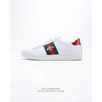 AU HOT 【Original】 Gu* Little- Bee- Little White รองเท้ากีฬา Leather Breathable Versatile Couple Skateboard Shoes