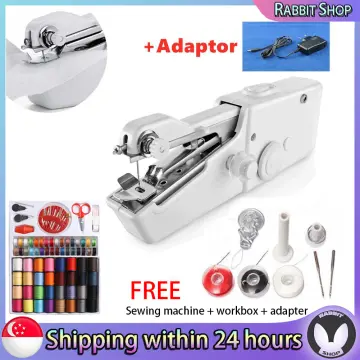 Portable Mini Hand Sewing Machine Quick Handy Stitch Sew Needlework  Cordless Clothes Fabrics Household Electric Sewing Machine