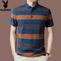 NUY426 Playboy ฤดูร้อนผู้ชายเดรสคอปกแขนสั้นเสื้อยืดลายกระดุมเสื้อกันหนาวเสื้อโปโลเสื้อผ้าสำหรับกลาง-อายุเสื้อของพ่อ