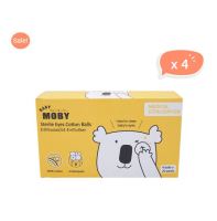 สำลีก้อน BABY MOBY เบบี้ โมบี้ สำลีฝ้าย สำลีก้อนกลม สำลีก้อนเช็ดตาสเตอไรส์ แบบซอง 4 ก้อน x 20 ซอง (4กล่อง) ใช้ทำความสะอาดตา ผิว เช็ดตา เด็กอ่อน