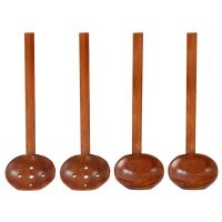 4Pcs Wooden Spoon Kitchen Ladles Soup Spoon Japanese Wood Serving Spoons Big Ramen Spoon Soup Noodle Hop Pot Strainer Tableware Serving Utensils