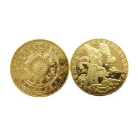 สิบสองกลุ่มดาวเหรียญทองราศีกุมภ์เหรียญที่ระลึกสำหรับของขวัญของที่ระลึกของสะสมโชคดี-Daoqiao