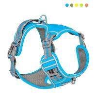 Reflective Nylon pet Dog Harness All Weather Service Dog Ves Padded Adjustable Safety Vehicular Lead For large medium small Dogs Collars