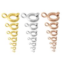 5pcs 5-18mm Stainless Steel Circular Hook Spring Buckle Metal Clasp Accessories for Jewelry Connector Necklace Bracelet Making