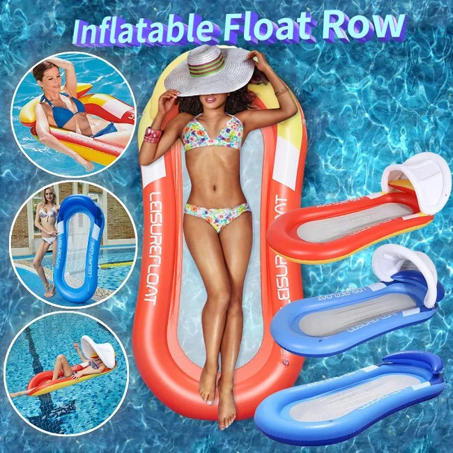 CONUSEA Inflatable Pool Floats PVC Inflatable awning floating bed