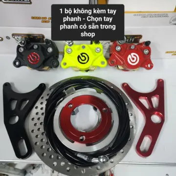 Bộ phanh đĩa lắp cho động cơ xe điện hoặc lắp vào xe đạp thể thao gồm 1 đĩa  phanh và 1 củ phanh chế xe đạp điện  Lazadavn