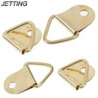 №❖✿  10pcs D Ring Universal Strong Golden Decor Picture Frames Hanger Hooks Hanging  angle Screws Helper