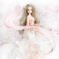 BJD Mmgirl Cancer 12กลุ่มดาว14ชุดลำตัวร่วมพร้อมรองเท้าชุดกระโปรงลูกไม้สีชมพูและแท่นวางตุ๊กตา