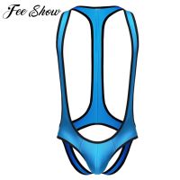 Male Sexy Borat Mankini Thongs Underwear Latex Flexible Suspender Jockstrap Open Butt Briefs Bikini Bodysuit Singlet Underwear