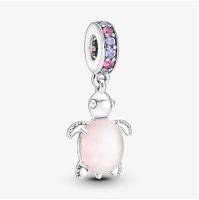 [พร้อมส่ง สินค้าแท้ ? ] Pandora Murano Glass Pink Sea Turtle Dangle Charm