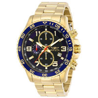 Invicta Mens Specialty Chronograph Textured Dial Stainless Steel Watch 45mm Gold Ion-Plating