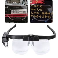 Headband Magnifier USB Rechargeable Head Mounted Magnifying Glasses with Removable Lenses 2 LED Lights for Reading Close