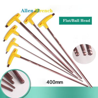 400mm Extra Long Type Hex Keys 3/4/5/6mmT-Handle Spanner Hexagon Screwdriver Flat/Ball Head Allen Key Hex Wrench Hand Tool Nails Screws Fasteners