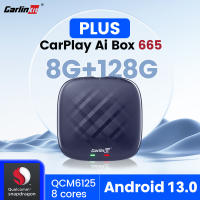 CarPlay Ai Box QCM6125แอนดรอยด์13ไร้สายขนาดเล็ก,กล่องสตรีมมิ่งรถยนต์สำหรับ IPTV Netflix 64G 128G 87Tixgportz อะไหล่รถยนต์