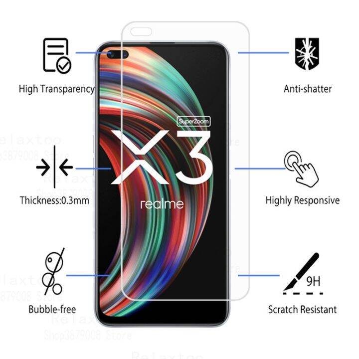 realme-ป้องกันหน้าจอกระจก-x3ซูเปอร์ซูม1-2ชิ้น-ฟิล์มนิรภัยซูเปอร์ซูม-oppo-x-3ชิ้น