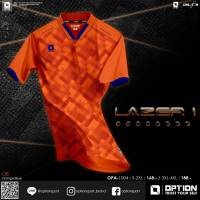 เสื้อกีฬาคอวี เสื้อฟุตบอลคอวี OPTION OPA1004 สีส้ม