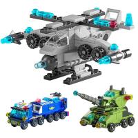 6 IN 1 City Fire Car Truck Engineering Crane Building Blocks Tank Helicopter Bricks Set Cars Deformation Toys for Children Kids standard