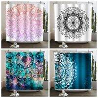 Mandala Boho Shower Curtain 180x180cm Waterproof Pattern Hippie Curtain For Bathroom Fabric Bathroom Decoration Set With Hooks